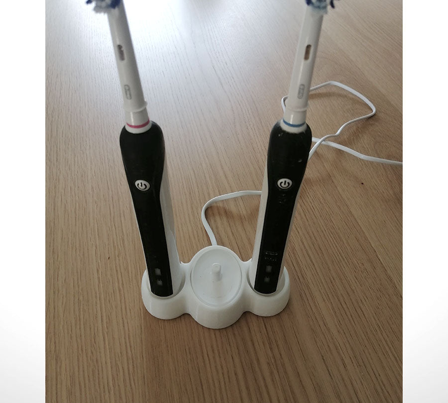 Tandenborstelhouder voor Oral-B elektrische tandenborstel (1 oplader + 2 tandenborstels)