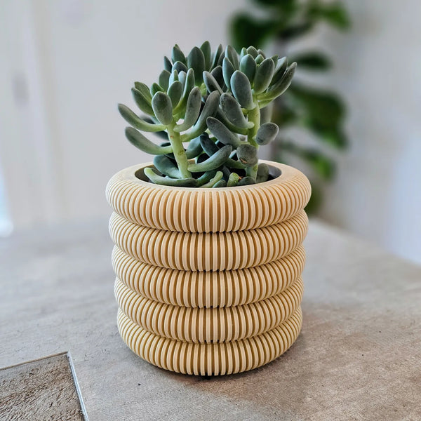 Geribbelde plantenbak met lekbak