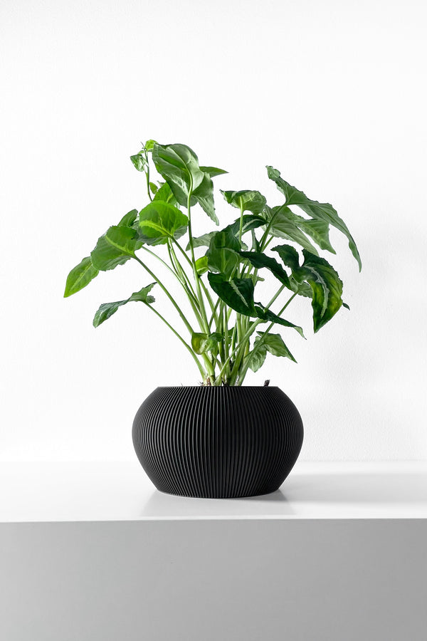 3D-geprinte geribbelde bloempot 15 cm | NEW YORK